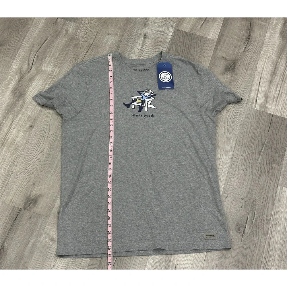 Life Is Good Men's Crusher Tee Adirondack Jake Size L Summer T--shirt NWT Gray - Picture 5 of 9